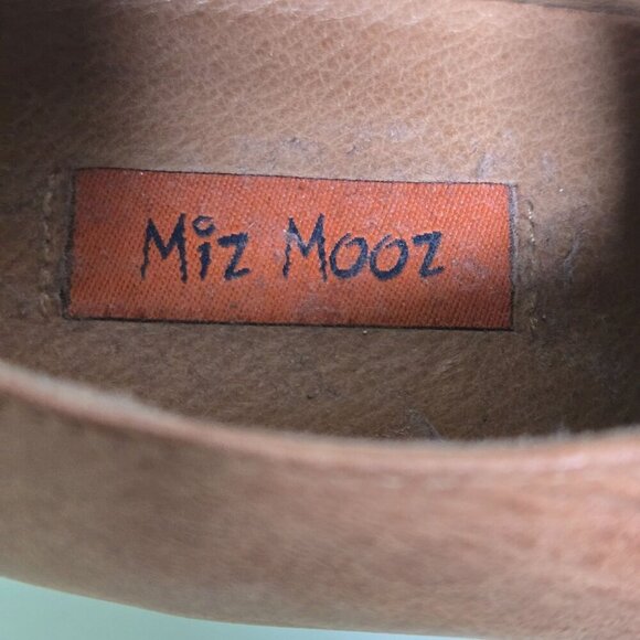 Miz Mooz Elvin Y2K Cognac Leather Lace Up Buckle Block Heel Shoe Size 7.5/8 - Picture 7 of 10